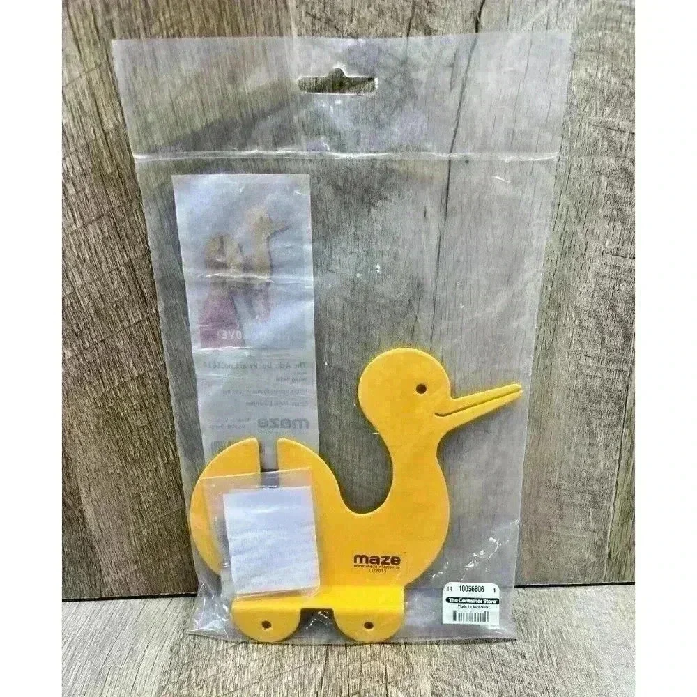 Metal Duck Wall Hook Maze Yellow Rubber Ducky Kids Decor Container Store NEW